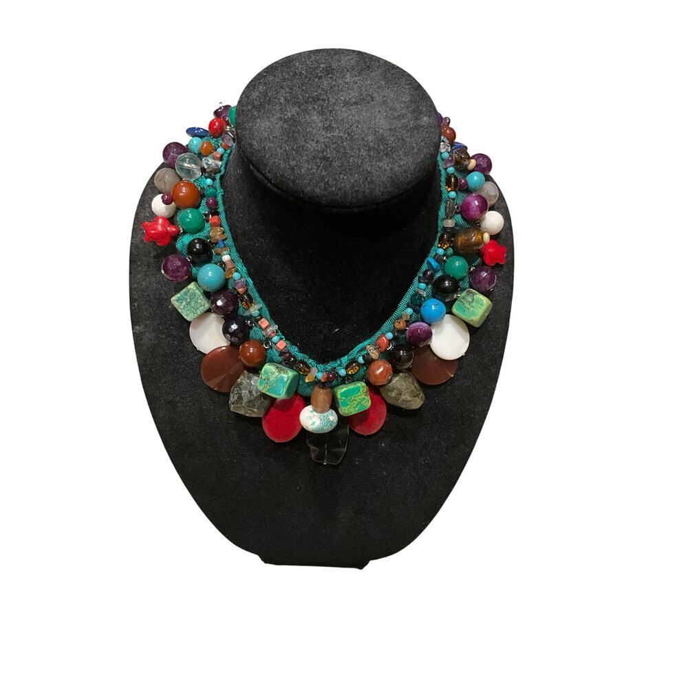 Peter Pan Beaded Gemstone Necklace Multicolor Womensâ